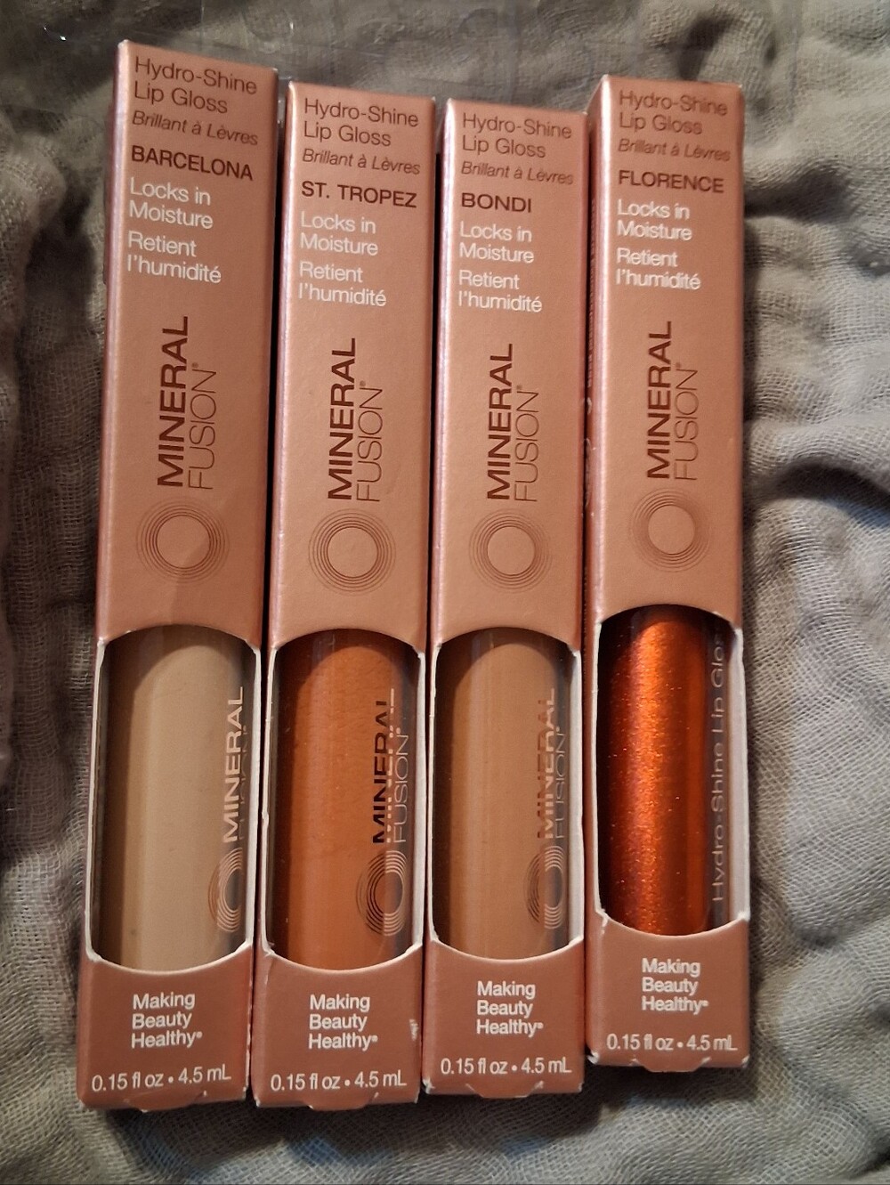 NEW Lot Of 4 MINERAL FUSION Hydro-Shine Lip Gloss